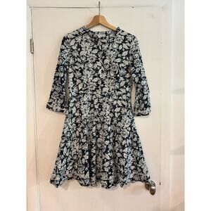 Suncoo Paris Serie Robe Castor Eyelet floral fit & flare dress 3/4 sleeve T3 L